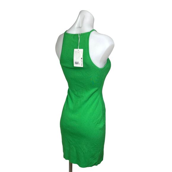 COS NWT Green Sleeveless High Neck Pullover Stretch Mini Bodycon Dress Size XS - Picture 6 of 13